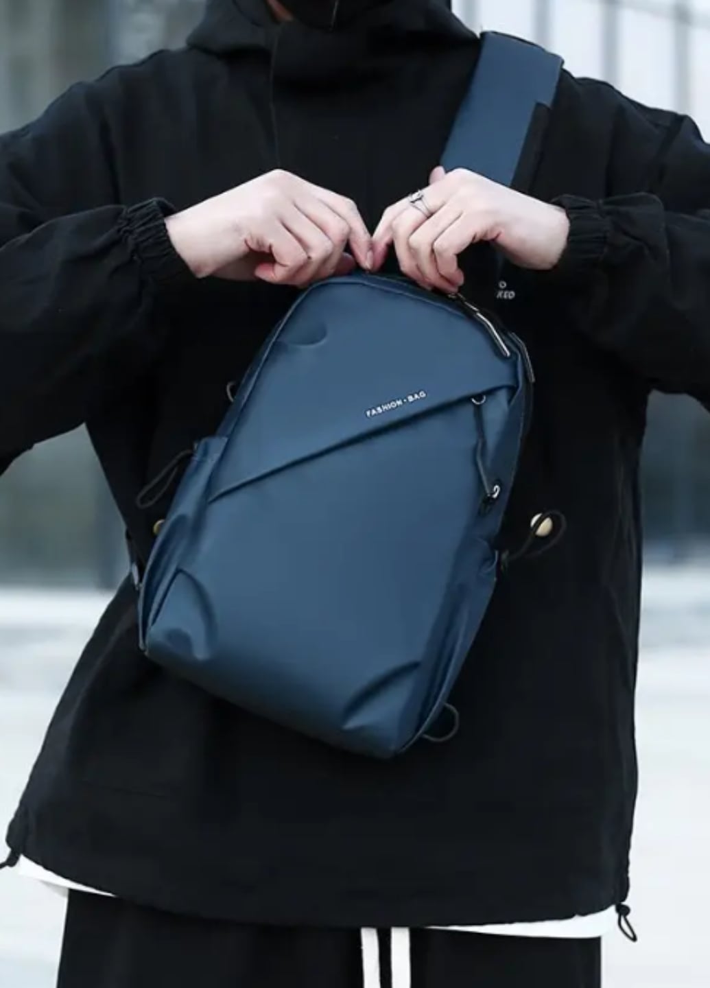 Універсальна чоловіча багатофункціональна сумка Navy Blue City Comfort