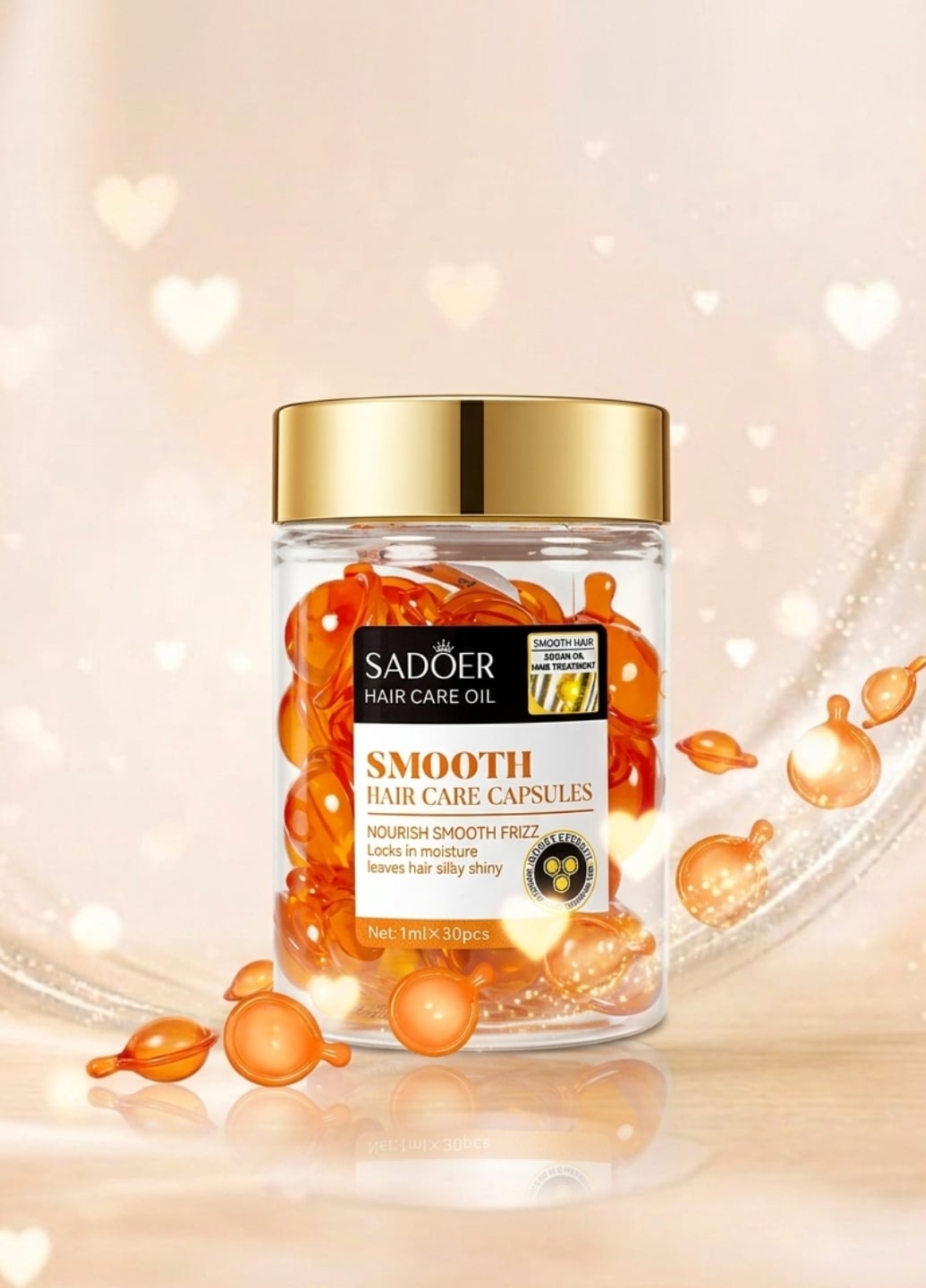 Капсули для гладкості волосся з медом та аргановою олією Argan Oil Honey Smooth Hair Care Capsules